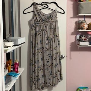 Torrid Grey Floral One-Shoulder Dress